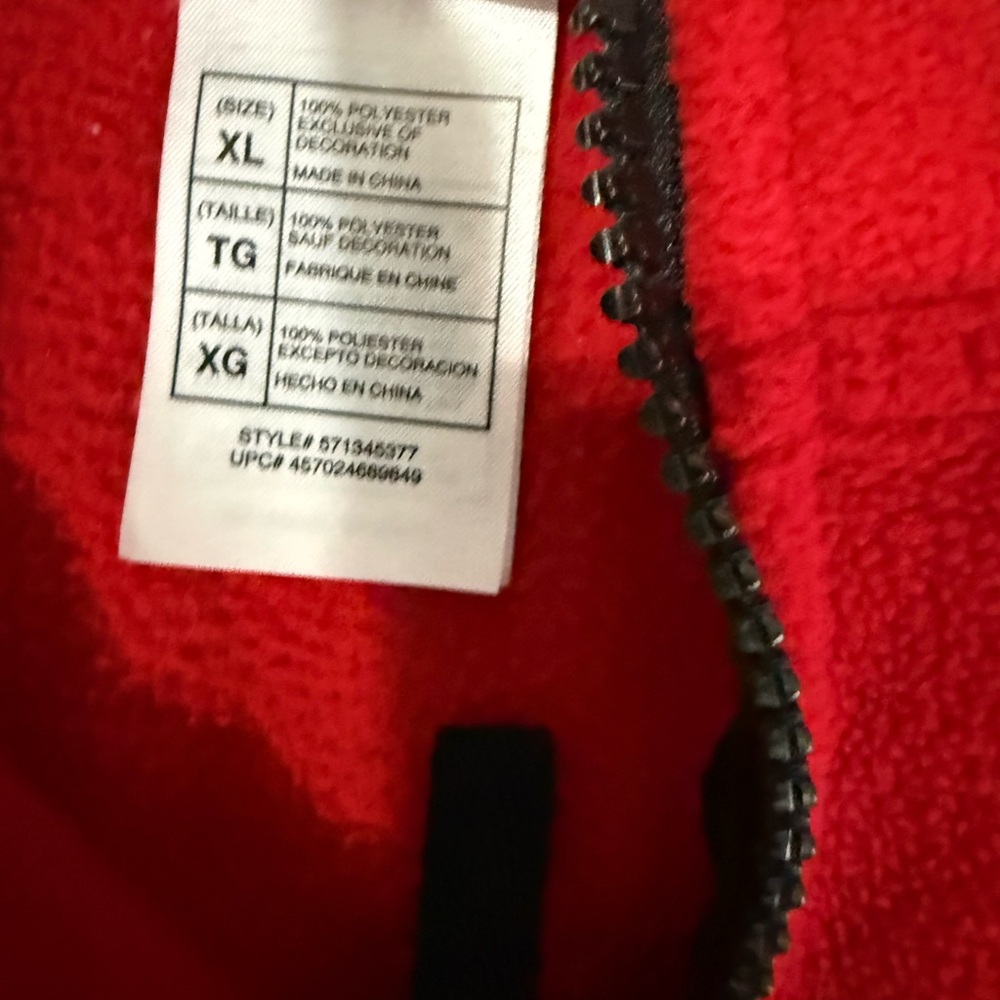 Disney Grumpy 7 Dwarfs Fleece‎ Quarter Zip Red XL Snow White Graphic - Picture 4 of 7
